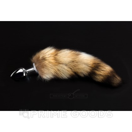 Большая анальная пробка с пушистым хвостом, 9 см Серебристый от sex shop primegoods