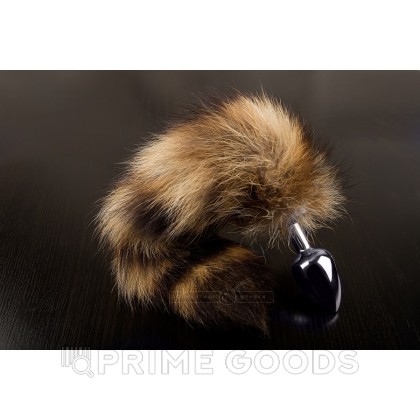 Маленькая анальная пробка с пушистым хвостом, енот, 6 см. от sex shop primegoods