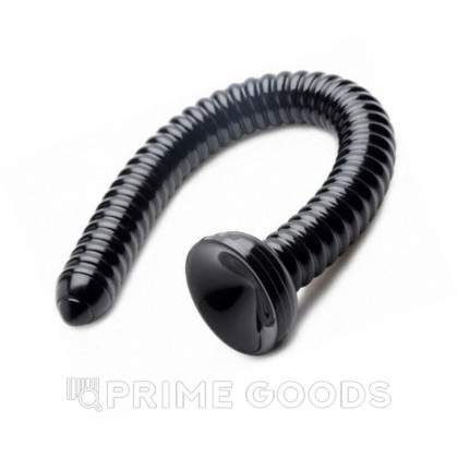 Огромный фаллос Hosed Ribbed Anal Snake Dildo, черный, 50.8х4.4 см от sex shop primegoods