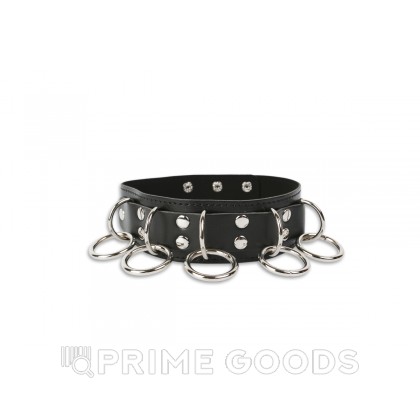 Брутальный ошейник с кольцами от sex shop primegoods