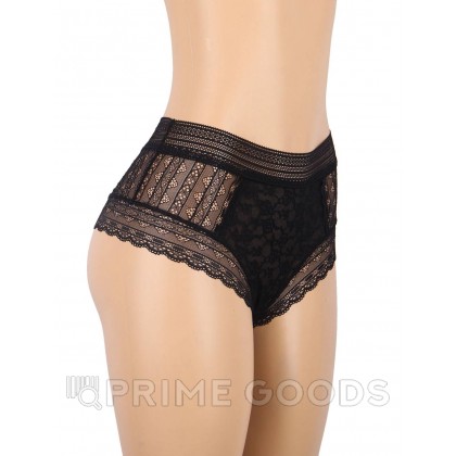 Трусики бразилиана Floral Lace черные (размер M-L) от sex shop primegoods фото 3