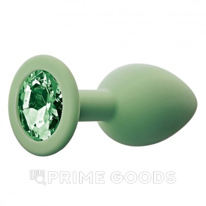 Анальная пробка с зеленым кристаллом Gamma, цвет салатовый (CORE) (M) от sex shop primegoods фото 2