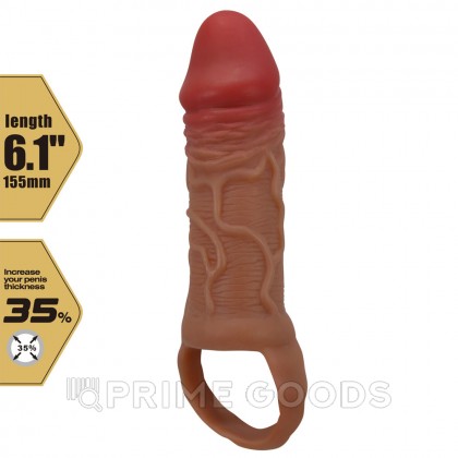 Насадка-удлинитель с кольцом для мошонки  «Peirre» телесная от sex shop primegoods фото 9