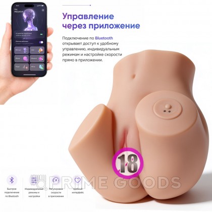 Реалистичный двойной мастурбатор с подключением к приложению Inmay  от sex shop primegoods фото 4