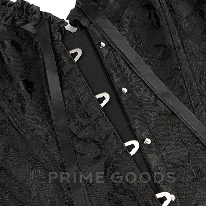 Черный корсет с цветочным принтом (M) от sex shop primegoods фото 9