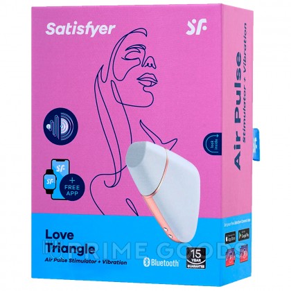 Вакуумный клиторальный стимулятор с вибрацией Satisfyer Love triangle white от sex shop primegoods фото 6