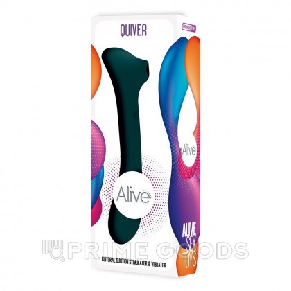 Вибратор с клиторальной стимуляцией Quiver от Alive, тёмно-зелёный от sex shop primegoods фото 2