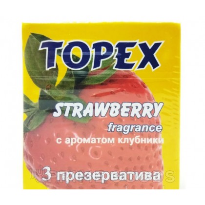 Презервативы Topex, клубника, 3 шт от sex shop primegoods