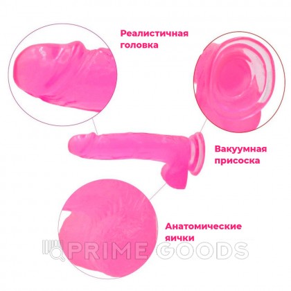 Фаллоимитатор Lovetoy Crystal Dildo Large (20×4,1 см) розовый от sex shop primegoods фото 2