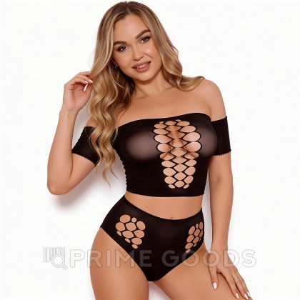 Комплект эротического белья Amor El, топ и трусики со шнуровкой, S/L  от sex shop primegoods фото 3