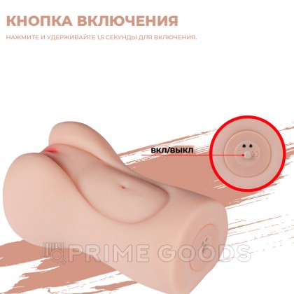 Реалистичный компактный мастурбатор Aggie с вибрацией от sex shop primegoods фото 5
