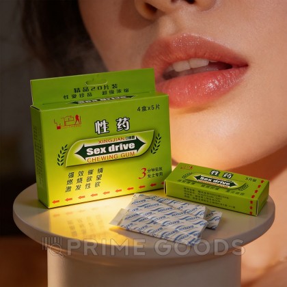 Возбуждающая жевательная  резинка для женщин Sex drive, 5 шт. от sex shop primegoods фото 2