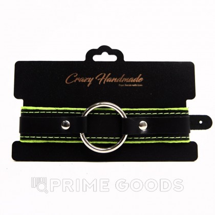 Ошейник с мягкой зеленой подкладкой Crazy Handmade от sex shop primegoods