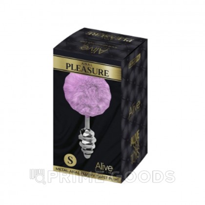 Металлическая анальная пробка с розовым хвостиком Twist от Alive (7*2,8 см.) от sex shop primegoods фото 2