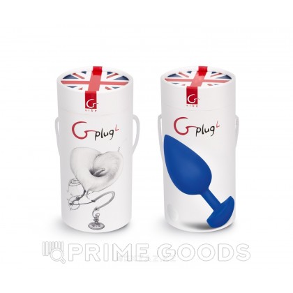 Большая дизайнерская анальная пробка с вибрацией Fun Toys Gplug - синяя от sex shop primegoods фото 7