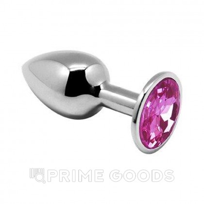 Металлическая анальная пробка Anal Pleasure от Alive (L: 9*4,1 см.) розовый кристалл от sex shop primegoods