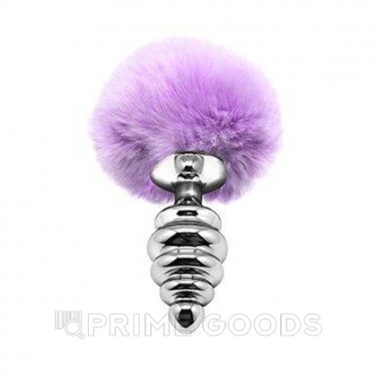 Металлическая анальная пробка с розовым хвостиком Twist от Alive (7*2,8 см.) от sex shop primegoods