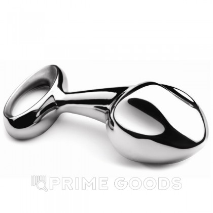 Серебряный анальный плаг с ручкой, Medium от sex shop primegoods