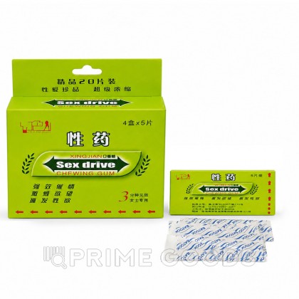 Возбуждающая жевательная  резинка для женщин Sex drive, 5 шт. от sex shop primegoods