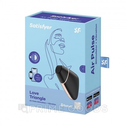 Вакуумный клиторальный стимулятор с вибрацией Satisfyer Love triangle black от sex shop primegoods фото 2