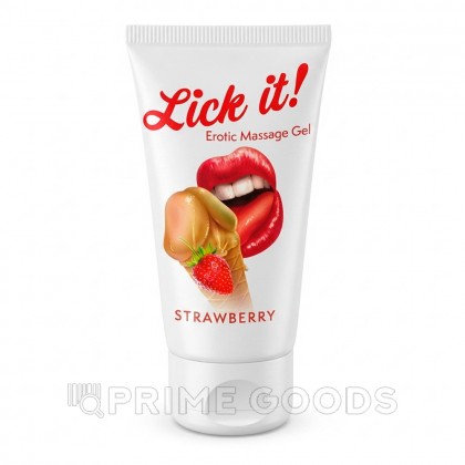 Массажный гель Lick It! с ароматом клубники, 50 мл от sex shop primegoods