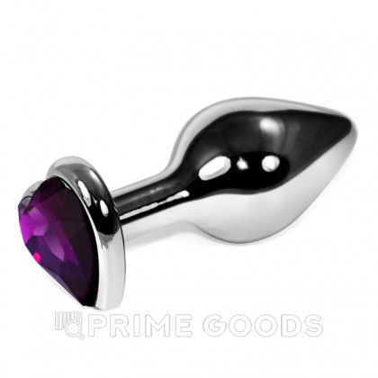 Металлический анальный плаг с кристаллом, фиолетовый от sex shop primegoods