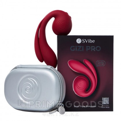Вибратор с тройной стимуляцией SVibe Snail GIZI Pro бордовый от sex shop primegoods фото 2