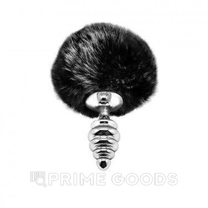 Анальный плаг Fluffy Twist чёрный L от Alive (9×4 см) от sex shop primegoods фото 4