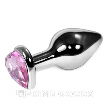Металлический анальный плаг с кристаллом, розовый от sex shop primegoods