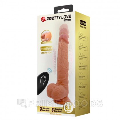 Реалистичный вибратор с фрикцией Jonathan и пультом ДУ, 21 см от sex shop primegoods фото 7