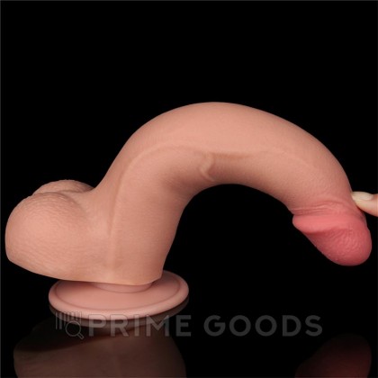 Реалистичный фаллоимитатор Lovetoy (22×4,3 см) с двойной плотностью телесный от sex shop primegoods фото 11