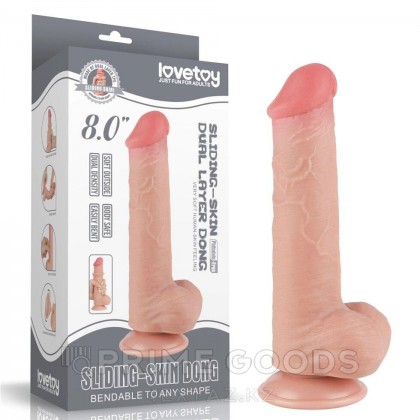 Фаллоимитатор Lovetoy Sliding Skin (20,8×4 см) с двойной плотностью телесный от sex shop primegoods фото 2