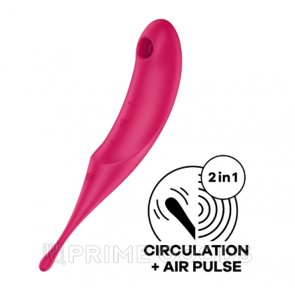 Вибратор с воздушной стимуляцией клитора Satisfyer Twirling Pro+ бордовый (Connect App) от sex shop primegoods фото 10