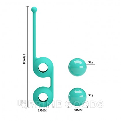 Вагинальные шарики бирюзовые. 3,5 см от sex shop primegoods фото 4