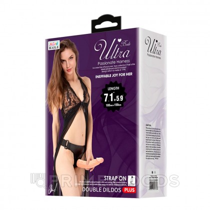 Двусторонний страпон с поясом для фиксации Ultra Passionate harness от sex shop primegoods фото 4