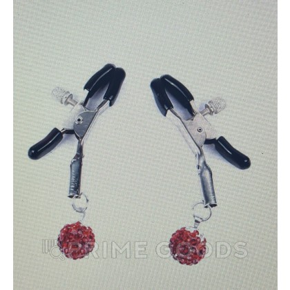 Зажимы для сосков со стразами NoTabu красные от sex shop primegoods фото 2