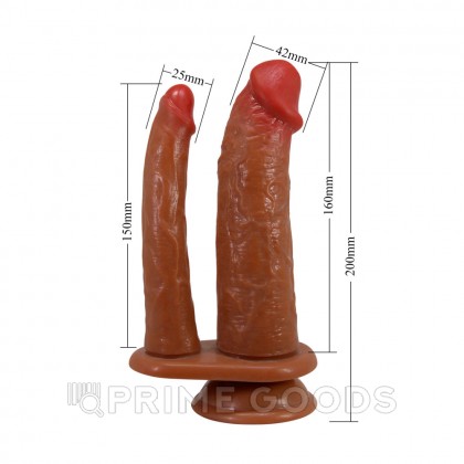 Двойной фаллоимитатор на присоске Goran, 16*4,2 см; 15*2,5 см от sex shop primegoods фото 3