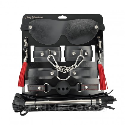 Набор из черной кожи (6 предметов) от sex shop primegoods