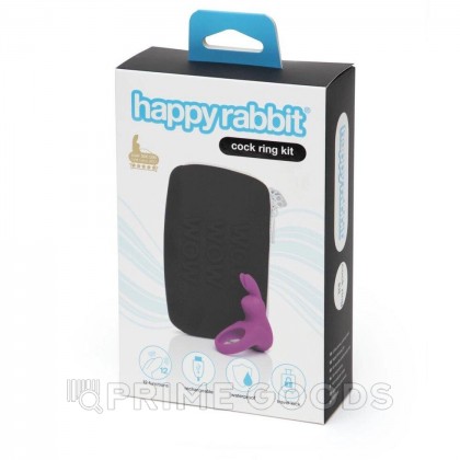 Эрекционное кольцо Happy Rabbit с вибрацией, фиолетовое, кейс в комплекте от sex shop primegoods фото 7