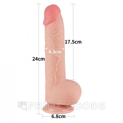 Фаллоимитатор Lovetoy Sliding Skin (24×4,3 см) с двойным покрытием телесный от sex shop primegoods фото 5