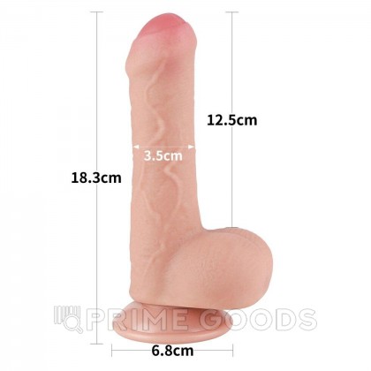 Реалистичный фаллоимитатор Lovetoy Sliding Skin (18,3×3,5 см) с двойной плотностью телесный от sex shop primegoods фото 4