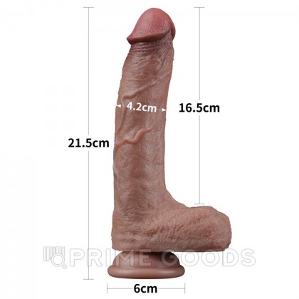 Реалистичный фаллоимитатор двухслойный Nature cock (21,5*4,2 см.) от sex shop primegoods фото 4