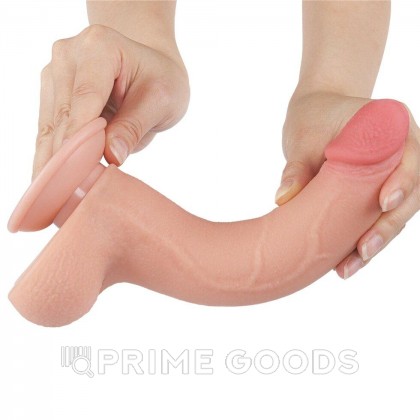 Реалистичный фаллоимитатор двухслойный Sliding Skin (20*4 см.) телесный цвет от sex shop primegoods фото 12