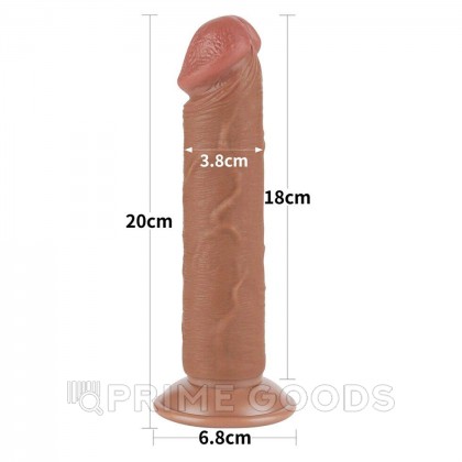 Реалистичный фаллоимитатор Lovetoy Sliding Skin (20×3,8 см) с двойной плотностью коричневый от sex shop primegoods фото 2