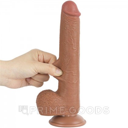 Реалистичный фаллоимитатор Lovetoy Sliding Skin (22×3,7 см) с двойной плотностью коричневый от sex shop primegoods фото 6