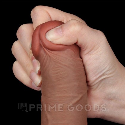 Реалистичный фаллоимитатор Lovetoy Sliding Skin (20×3,8 см) с двойной плотностью коричневый от sex shop primegoods фото 7