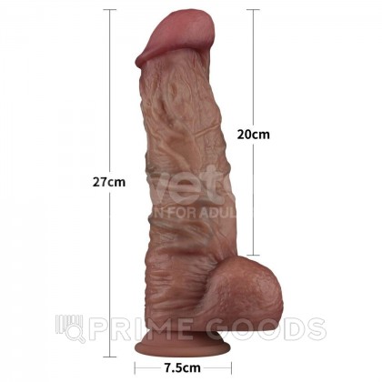 Реалистичный фаллоимитатор двухслойный Nature cock XXL (27*6,5 см.) от sex shop primegoods фото 3