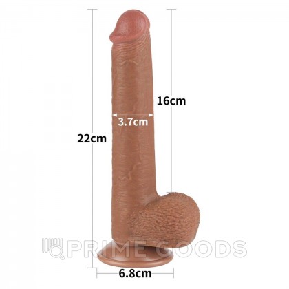 Реалистичный фаллоимитатор Lovetoy Sliding Skin (22×3,7 см) с двойной плотностью коричневый от sex shop primegoods фото 3