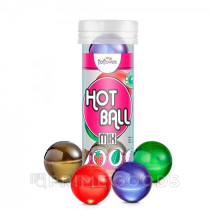 Лубрикант HOT BALL MIX на масляной основе в виде 4 шариков (мята, шоколад, клубники) от sex shop primegoods