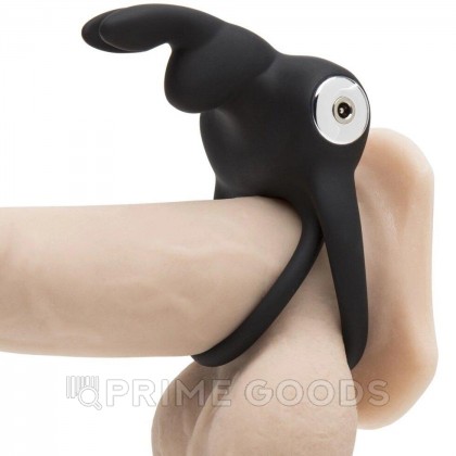 Вибронасадка с кольцом Happy Rabbit Cock Ring черная от sex shop primegoods фото 4